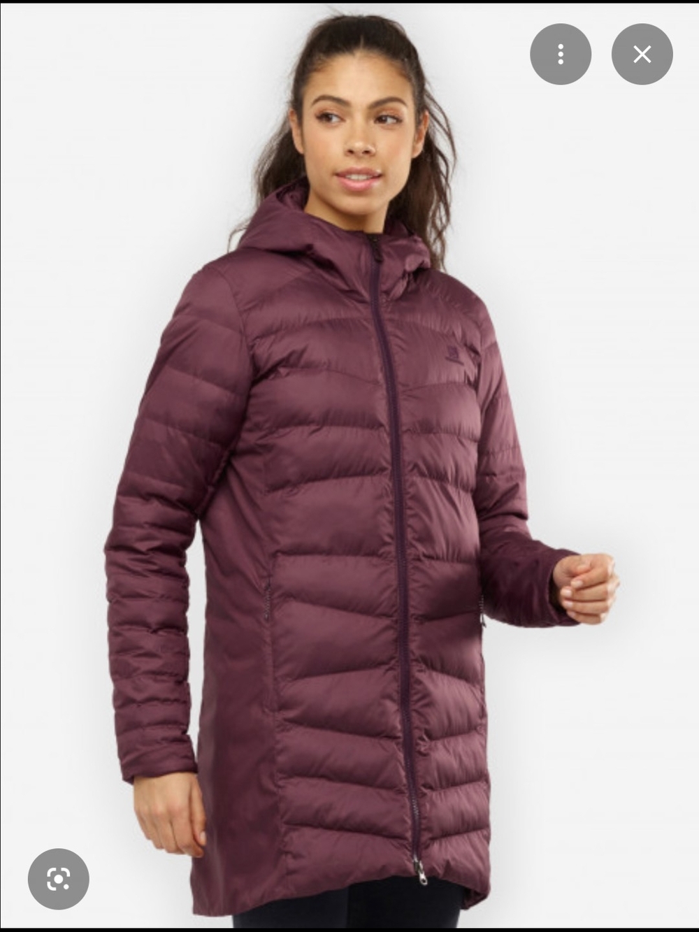 Salomon Long Quilted Puffer Coat - Mauve - Picture 6 of 9
